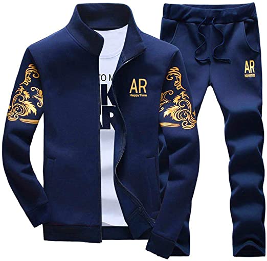 AOTORR Men's Casual Sweat Suit Set Full Zip Tracksuit Jogging Running Sportswear