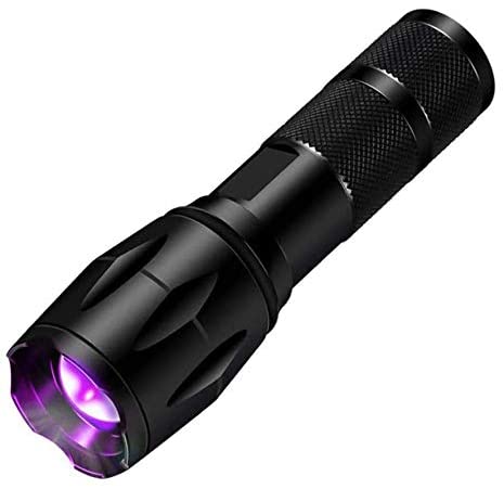 WindFire® B2 [2 in 1] Zoomable 2 x LED Blubs CREE XM-L T6 and UV Ultraviolet Inspection LED Blacklight Flashlight 4 Modes Rechargeable Lamp Torch Light 1000 lumens AAA/18650 Battery Flashlight for Walking, Cat-Dog-Pet Urine Detector (No battery)