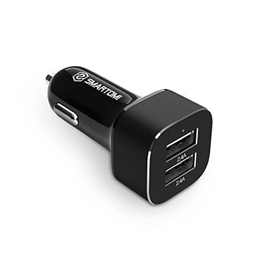 Car Charger, Smartomi 4.8A/24W 2 Port USB Car Charger for Cell Phones / Smart Phones / Mobile Phones / Tablets - Black