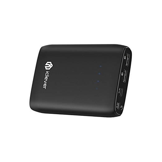 [Dual Input Charging] iClever 10050mAh Portable Power Bank External Battery Charger with 4.8A Dual USB Output Ports and Dual Input for Phone7/7 Plus/6s/6 Plus, iPad, Samsung Galaxy and More