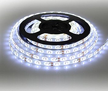 Susay® LED Strip light, Waterproof LED Flexible Light Strip 12V with 300 SMD LED, 2835 Cool White. 16.4 Foot / 5 Meter. With 3M