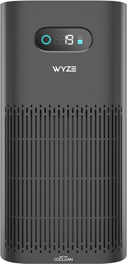 Wyze Air Purifier with Wildfire Filter (Special), for Living Room, Kitchen, HEPA 13, 21db Quiet, with Sleep Mode, Air Cleaner for Smoke, Pollen, Dander, Hair, 550 sq ft, Smart WiFi Alexa Google, Black