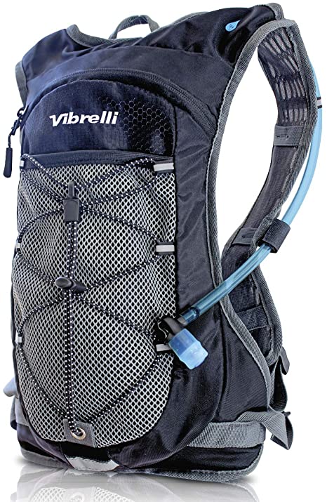 Vibrelli Hydration Pack & 2L Hydration Bladder - High Flow Bite Valve Hydration Backpack