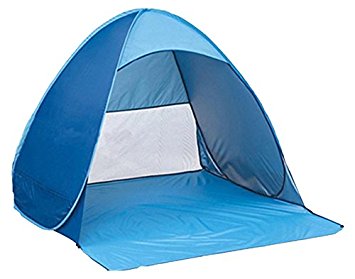 Blueidea Quick Open Instant Portable Outdoors Sun Shelter Shade Pop Up Cabana Beach Water- Resistant Sunshade Tent, Deep Blue