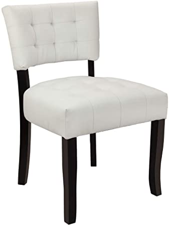Homegear Oversized Tufted Faux Leather Accent Chair (White)