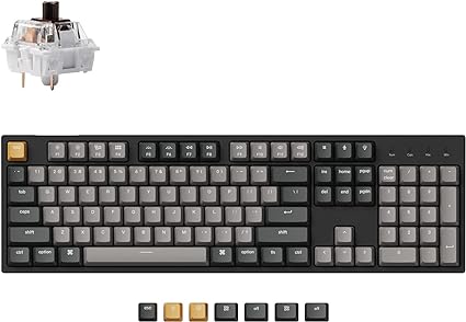 Keychron C2 Pro Wired Custom Mechanical Keyboard Full Size Layout QMK/VIA Programmable Macro RGB Backlit with Hot-Swappable Keychron K Pro Brown Switch OEM Profile PBT Keycaps for Mac Windows Linux