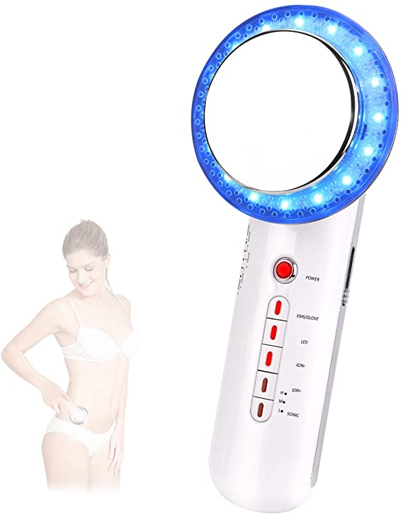 Body Sliming Massager 6 in 1 Burn Fat Machine EMS Massager for Weight Loss - Red/Blue Light Body Sculpting Device for Belly&Stomach Fat Remover - Gives Toned Skin and Body Shaping