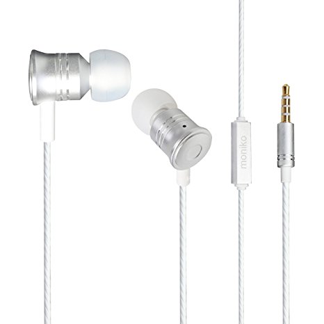 Earphones with Microphone Headphones In-Ear Earpieces Stereo Wired 3.5 mm Earbuds Headset with Mic moniko for Running Gym Outdoor for iPhone iPad Android Mobile Phones Samsung etc.