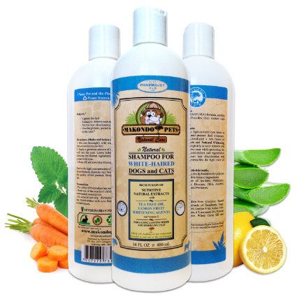 Natural Shampoo for Dogs and Cats- Ideal Shampoo For Itching/Dry/Sensitive Skin -Natural Sulfate/Paraben Free/Scented/Anti-Fungal/Veterinarian Formulated Dog Shampoo By Makondo Pets...