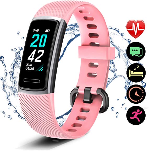 Letsfit Fitness Trackers, Activity Tracker with Heart Rate Monitor, Pedometer Watch with Sleep Monitor, Step Calorie Counter, Smart Bracelet for Women and Men