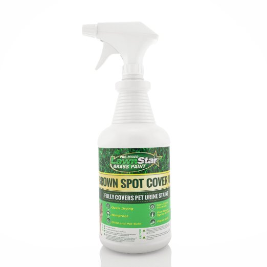 Lawn Star Pre-Mixed Grass Paint - Makes Grass Green - Designed to Cover Dog Urine Spots - Ready to Spray - Say Bye to Brown Patches Today! (32 fl. oz.)