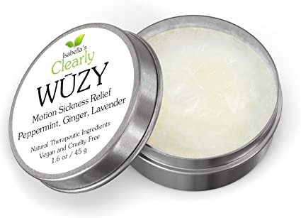 Clearly WŪZY, Aromatherapy Herbal Nausea Relief for Morning, Motion Sickness, Dizziness, PMS, Queasiness. All Natural Drug Free Remedy with Ginger, Peppermint, Lavender. Vegan. USA.
