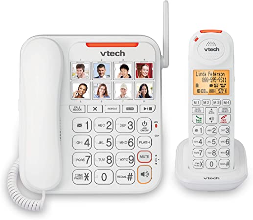 VTech SN5147 Dect_6.0 1-Handset Landline Telephone, White