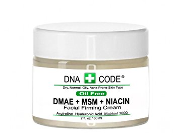 OIL FREE-MAGIC DMAE+MSM+NIACIN Firming Cream, 100% Pure Hyaluronic Acid, Argireline, Matrixyl 3000