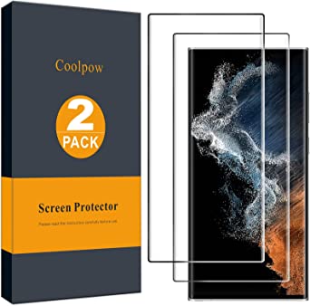 【2-PACK】Coolpow Screen Protector for Samsung Galaxy S22 ultra screen protector, Samsung S22 ultra screen protector 5G Samsung Galaxy S22 ultra tempered glass 9H Hardness, Bubble Free, Anti-Scratch