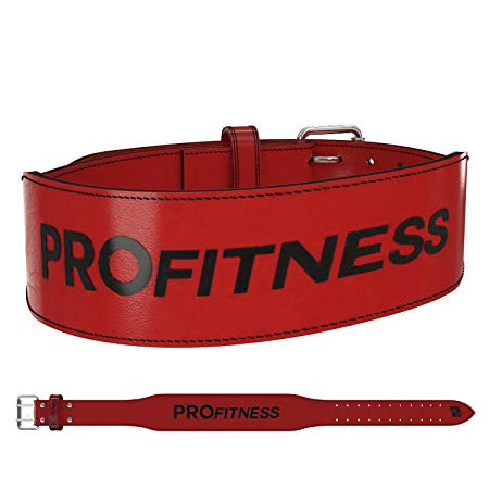 ProFitness Genuine Leather Weight Lifting Belt | Proper Weightlifting Form for Squats, Deadlfits, Powerlifting & CrossFit Training