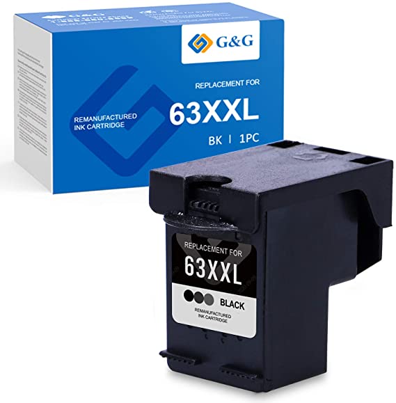 G&G Remanufactured Ink Cartridges Replacement for HP 63 63XL 63XXL use with HP OfficeJet 3830 4650 4652 3833 Envy 4520 4512 4511 DeskJet 1112 3630 3632 2132 2130 3631 3637 (Black, 1-Pack)