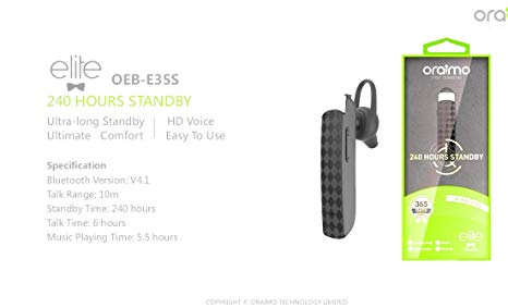 Oraimo OEB-E35S Elite Bluetooth Headset - Black