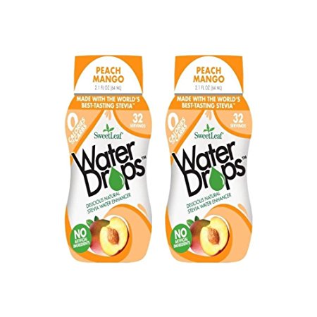 SweetLeaf Peach Mango Waterdrops, 2.1oz (Pack of 2)