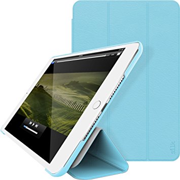 iPad Mini 4 Case - Shell Folio for iPad Mini 4 (2015 Release) by Silk - Ultra Slim Protective Kickstand Stand Smart Cover with Auto Sleep/Wake Feature (Electric Blue)