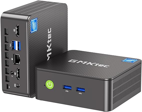 GMKtec Mini PC, Intel N100 Windows 11 Pro (3.4GHz), 16GB DDR4 1TB PCIe M.2 NVMe SSD, Desktop Computer 4K Dual HDMI Display/4x USB3.2/WiFi 6/BT5.2/RJ45 Ethernet Nucbox G3