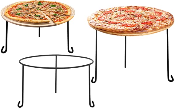 MyGift Metal Wire Round Pizza Pan Risers Racks, Tabletop Serving Stands for Trays and Platters, Set of 3