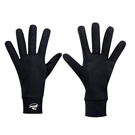 Compression Lightweight Sport Running Gloves Liner Gloves- Black - Men & Women