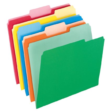 Pendaflex Two-Tone Color File Folders, Letter Size, 1/3 Cut, Assorted Colors, 100 Folders per Box (152 1/3 ASST)