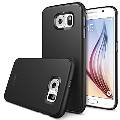 Galaxy S6 Case - Ringke SLIM ***Top and Bottom Coverage*** [BLACK] Advanced Dual Coating Technology All Around Protection Hard Case for Samsung Galaxy S6- ECO Package