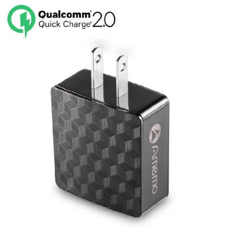 Amemo Quick Charge 2.0 18W USB Universal AC Wall Charger Adapter for Galaxy S6 Edge Plus, Note 5 4, Nexus 6,HTC M9,Xperia Z3 Z4,Moto X/Droid Turbo,Nexus 6 and More(Black)