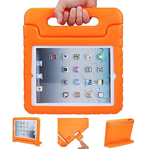 iPad mini 4 case, ANTS TECH Light Weight [ Shockproof ] Cases Cover with Handle Stand for Kids Children for iPad mini 4 (iPad mini 4, Orange)