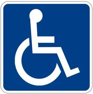 Handicap Access ADA Sticker Vinyl Decal (2 Pack) - Full Color Printed - (Size: 5" Color: Blue/White) - for Windows, Walls, Bumpers, Laptop, Lockers, etc.