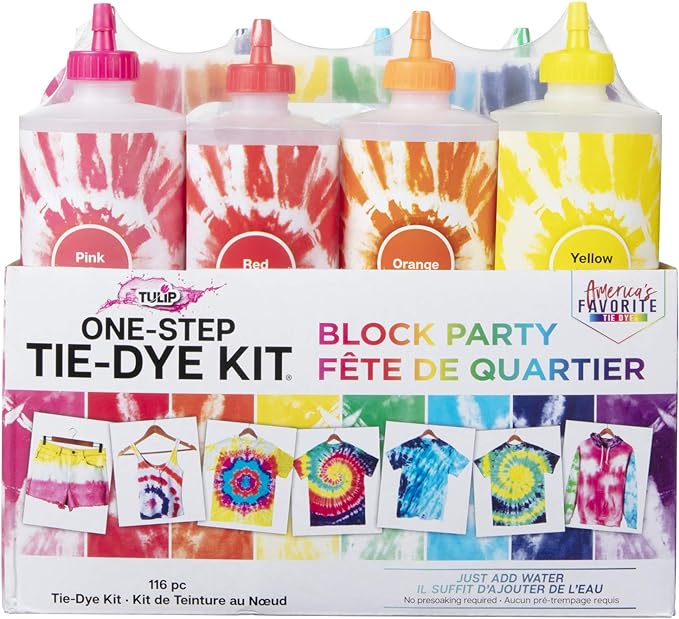 Tulip One-Step Tie-Dye 8 Color Block Party Kit-
