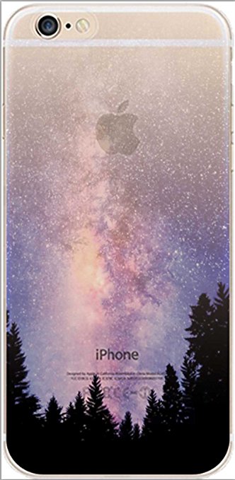 iPhone 6 / 6S Case, Deco Fairy Ultra Slim Rubber Silicone TPU Back Cover for Apple - Colorful Lights and Tree Shadows