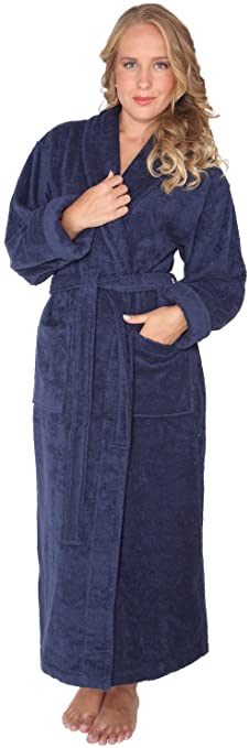 Arus Women's Long Style Full Length Thick Shawl Collar Turkish Bathrobe