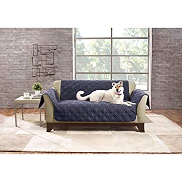Sure Fit SF44831 Deluxe Non Skid Waterproof Pet Loveseat Furniture Cover - Storm Blue
