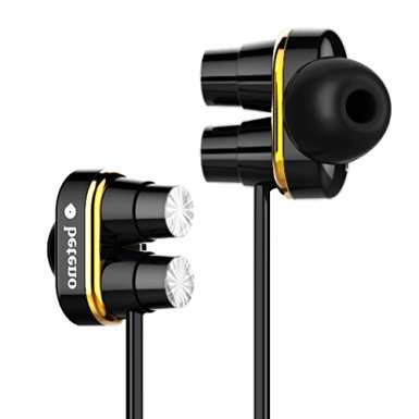 Headphones Red Ant H2 Double Horns High Resolution Heavy Bass In-ear Earphones with Mic for SmartPhones (Black)