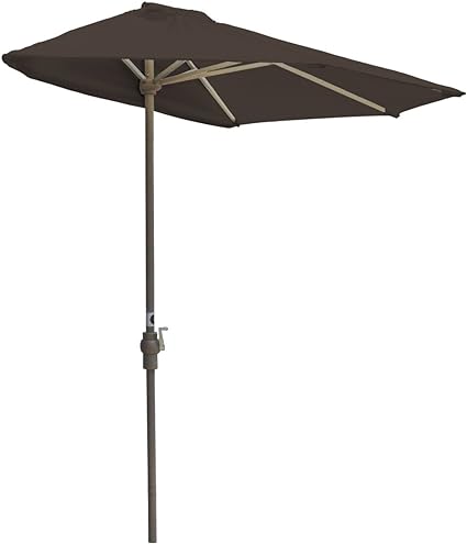 Off-The-Wall Brella Olefin Half Umbrella, 7.5'-Width, Chocolate