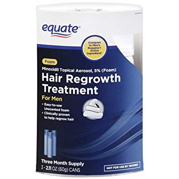 Equate Foam 5% Minoxidil Hair Regrowth 3-month Treatment for Mens Hair-Loss