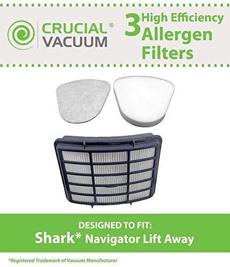 Crucial Vacuum Shark Navigator Lift-Away Filter Kit with 1 HEPA Filter, 1 Foam Filter and 1 Felt Pre-Filter