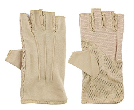 Mens Sunblock Fingerless Gloves Summer UV Protection Driving Cotton Gloves
