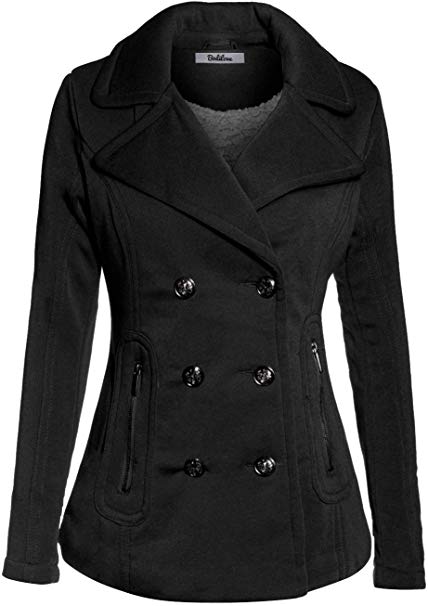 BodiLove Women's Stylish and Warm Peacoat with Sherpa Lining