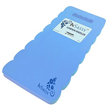 InSassy (TM) Extra Large Garden Kneeler Wave Pad - High Density Foam for Best Knee Protection, Blue
