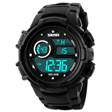 Panegy Outdoor Waterproof Mens Students Boys Cool Sport Digital Alarm Stopwatch Chronograph Wrist Watch Gift