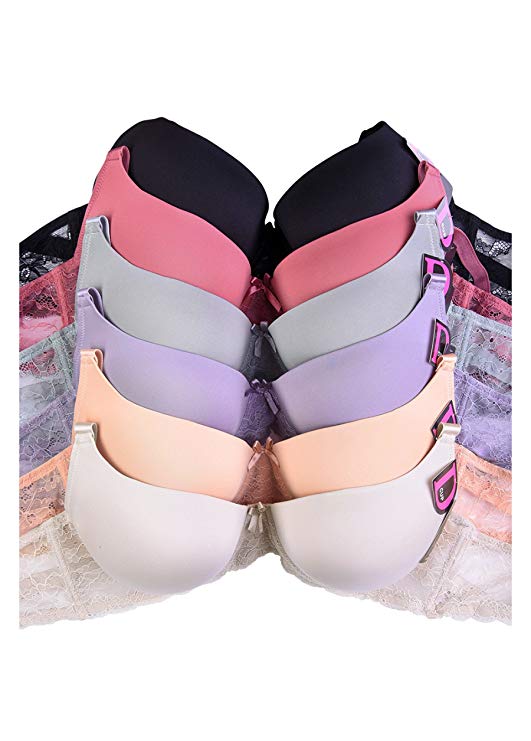 Women's Basic Plain Bras (Packs of 6) - Various Styles