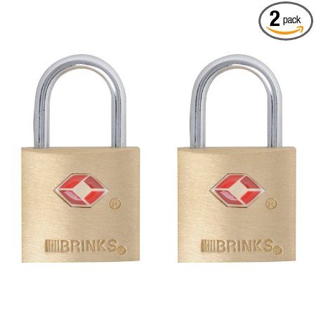 Brinks 161-20271 TSA Approved 20mm Luggage Lock Solid Brass, 2-Pack