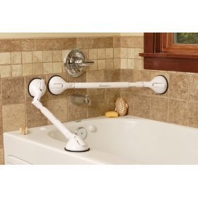 Grab Bars - Pivoting and Telescoping Grab bar extends 22" - 27" with Heavy Duty 4.7" Suction Cups That Install Without Tools on Any Smooth Surface. Use in The Shower, tub or Around The Toilet.