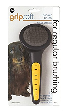 JW Pet Company GripSoft Slicker Soft Pin Dog Brush, Small