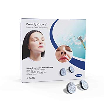 WoodyKnows Ultra-Breathable Nasal Filters, Advanced Nose Mask for Allergy Relief, Invisible Respirator, Super Breathability, Nasal Spray Mate