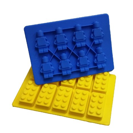 Jollylife Building Bricks and Minifigure Ice Cube Tray or Candy Mold --For Lego Lovers